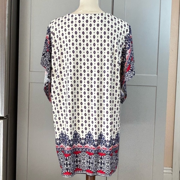 NWT One World Live and Let Live Women’s XXL Short Sleeve Tunic Top Boho Hippie - Picture 3 of 10